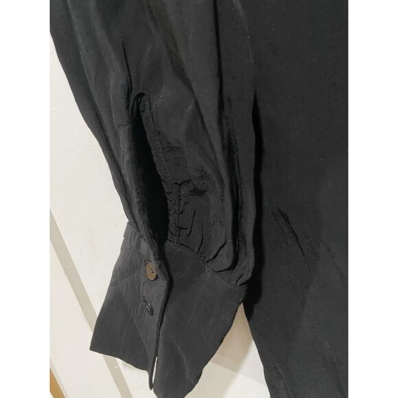 Zara Black Dress Small Mini Lace Trim Hem Gothic Cottagecore High Neck Party - Picture 13 of 16